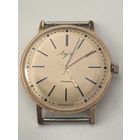 Часы костюмные позолоченные ЛУЧ. AU10. 60 лет БССР и КП Белоруссии. c желтым позолоченным механизмом. СССР