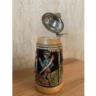 Подарок МУЖЧИНЕ. Пивная кружка с крышкой. Германия. Прощание с егерем.