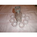 Хрусталь из СССР Штоф и 9 стаканов(рюмок).С рубля.