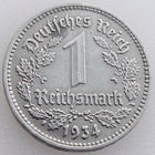 Германия, Третий рейх, 1 рейхсмарка 1934 года (А) м.д. Берлин, сост. AU, KM #78