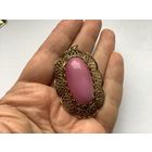 Кулон Розовый Кабошон W Germany клеймо Германия 60-е