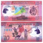 Соломоновы Острова  10 долларов 2023 год. 17-е Тихоокеанские игры.  UNC  (полимер)