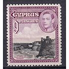 111.BrK. Великобритания. Колонии. Кипр. Георг VI. Архитектура и пейзажи. 1938 г. 9P. Mi.#150.