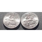 25 центов (квотер) 2021 Р и D  США переправа через Делавер
