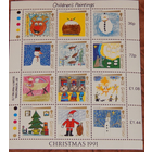 1991 Гернси Рождество СОСТОЯНИЕ ОТЛИЧНОЕ  Рисунки Снеговик Лист **
