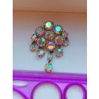 Советская винтажная брошь с подвесами, Аврора Бореалис, Чехословакия