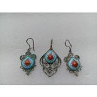 Кулон, сережки