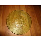 Тарелка СССР . Зеленое рельефное стекло