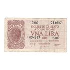 Италия 1 лира 1944 года