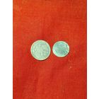 Две серебряные царские монеты,5 и 10 копеек