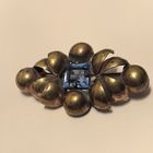 Брошь арт-деко, голубая шпинель