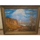 Довгялло Олег Михайлович 1940-2000г Замечательная картина на холсте маслом "Осень"1980г р54-70см в советской раме!