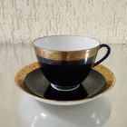 Чашка с блюдцем (чайная пара) кобальтовая Астра, ЛФЗ. СССР