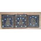 Складень Деисус Поясной, трёхстворчатый, эмали.