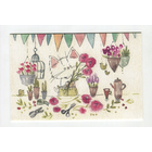 Открытка. Коты. Котики. Котята. Семья. Фауна, животные. Лето, цветочница. Садовник. Художник Анастасия Еременко (чистая)