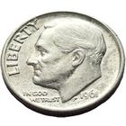 США, один дайм (10 центов) 1961 Рузвельт. Блеск. С рубля.