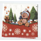 Салфетка для декупажа 33х33см. С новым годом! Мишка. Елочки.