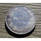 Шикарные 2 марки для Финляндии 1908 год. ШБ .Николай Второй.  Малый тираж. Редкие