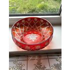 Ваза салатница красный хрусталь