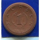 Германия , Саксония 1 марка 1921 , Мейсенский Фарфор