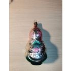 Стеклянная, ёлочная игрушка "Бабка", длина 11 см., времён СССР, без сколов и трещин.
