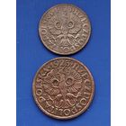 Польша 5 грошей + 2 гроша 1923г.2 монеты одним лотом, без мц.