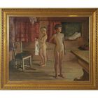 Большая сюжетная картина "Утро. Дети". Холст, масло. Швеция, 1926 год.