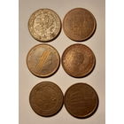 Евроценты по 5 центов, 6 шт. без повторов