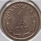Дания 1 эре 1962 г. Бронза. В холдере