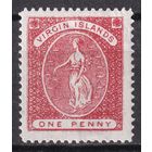 4.BrKCI. Великобритания. Колонии. Виргинские острова. Святая Урсула. 1887/89 гг. 1P. Mi.#13.