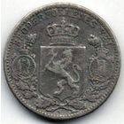 КОРОЛЕВСТВО НОРВЕГИЯ /ОБЪЕДИНЁННЫЕ КОРОЛЕВСТВА ШВЕЦИИ И НОРВЕГИИ/. 25 ЭРЕ. СЕРЕБРО. УКРАШЕНИЕ ИЗ МОНЕТЫ.