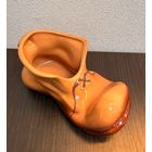 Винтажная  пепельница в форме башмака из обливной керамики.