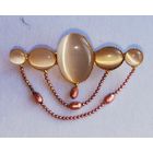 Брошь, винтаж, камни Кошачий глаз