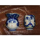 Одарка и Карась . Вазочки фарфоровые СССР . Коростень . Пара . Ваза
