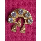 Брошь, брошка Кокошник СССР, клеймо. Позолота.