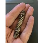 Брошь Антикварная Планка Арт Деко Германия серебро 835