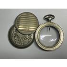 Часы карманные Молния волки,редкий корпус с 2мя крышками,мельхиор.Старт с рубля