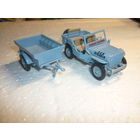Модель авто JEEP WILLYS с прицепом. CARARAMA. 1:43.