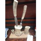 Набор для дичи АВТОРСКАЯ работа , рога, РУЧНАЯ РАБОТА с 1р. лезвие с гравировкой .