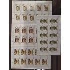 Марки России 2004 года, полная серия в четырёх листах Русское художественное серебро, конгрев, СК 980 - 983, каталог 1000 рос. рублей