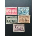 Польша 1945 Неполная серия марок "Взгляд из Варшавы: до и после ее разрушения" (гашение без клея, на нескольких есть следы наклеек) Mi.414-415, 417-419 каталог 1.90 евро