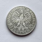Монета СЕРЕБРО Польша 10 злотых 1932 год Ядвига (знак м.д)   ОТЛИЧНЫЕ