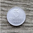Werty71 Бразилия 5 толстых сентаво 1967 1 год выпуска