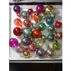 Ёлочные игрушки - Мини шарики 30 штук  . СССР