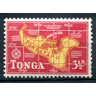 Британский протекторат - Королевство Тонга - 1953г. - ландшафты, карта, 3 1/2 P - 1 марка - MLH [Mi 104]. #4-B5-106-A-1