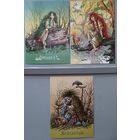 Леший и русалка. Открытки 3 шт., глянец, 2023г.