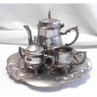 Сервиз кофейный на подносе Эгоист Серебрение