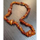 Винтажные бусы из натурального янтаря разного размера  на нитке с закруткой из янтаря 22 см