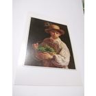 Открытка. И. Хруцкий. Портрет мальчика в соломенной шляпе.