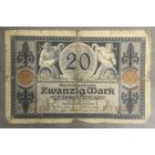 Банкнота 20 марок 1915 год. Германская империя.